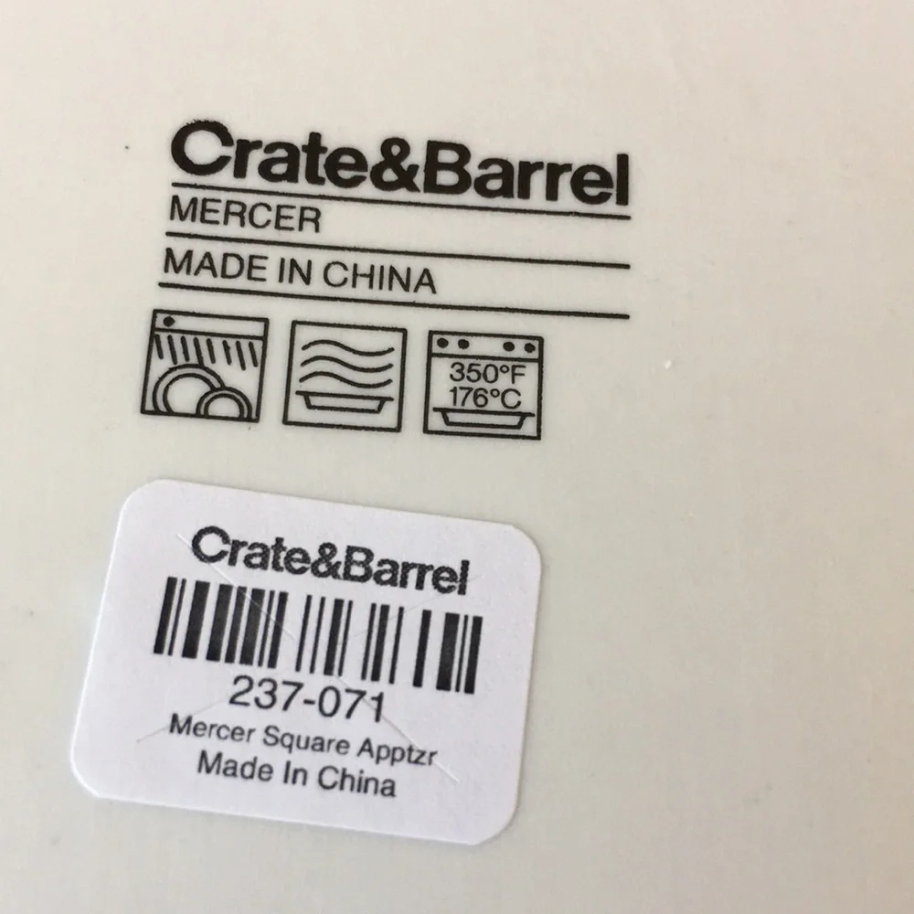 Crate & Barrel Square White Ceramic Soap or Trinkey Dish NWT5”x5”dishwasher safe